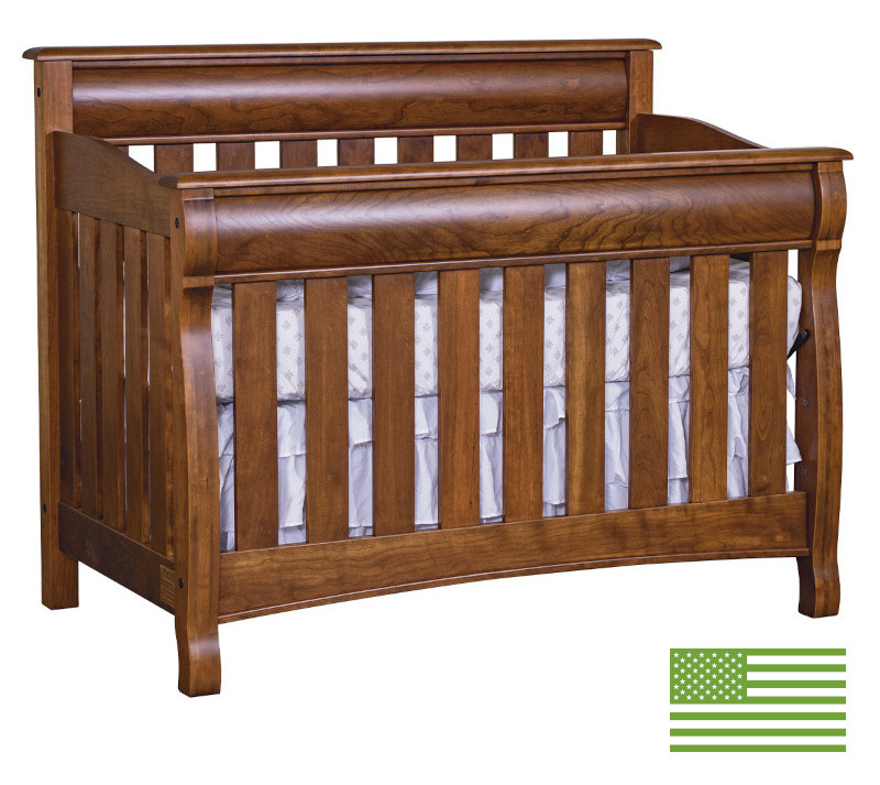 Amish 4 in 1 Convertible Baby Crib - Caspian